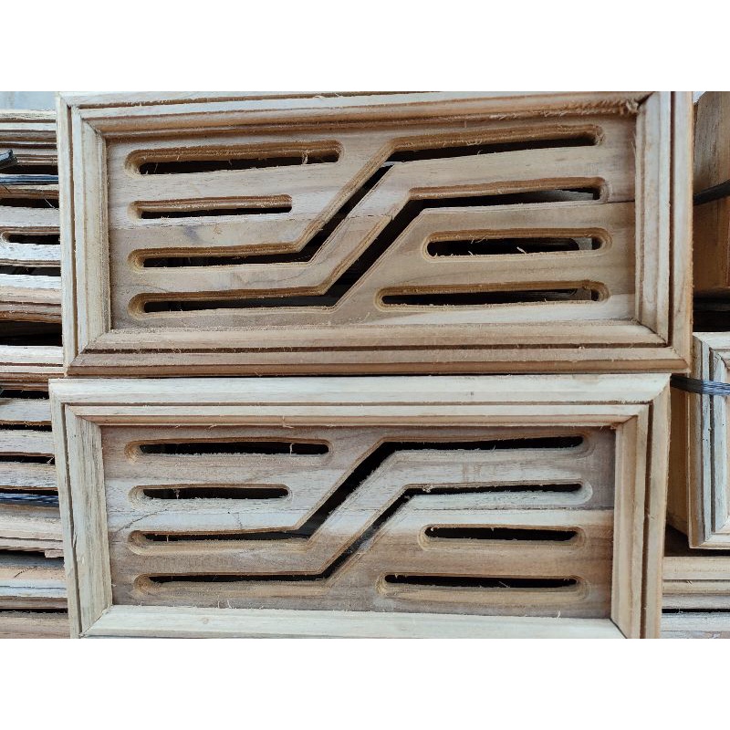 Loster Kayu Jati Jepara Motif Garis Minimalis Ventilasi Kusen Pintu Jendela Utama-4