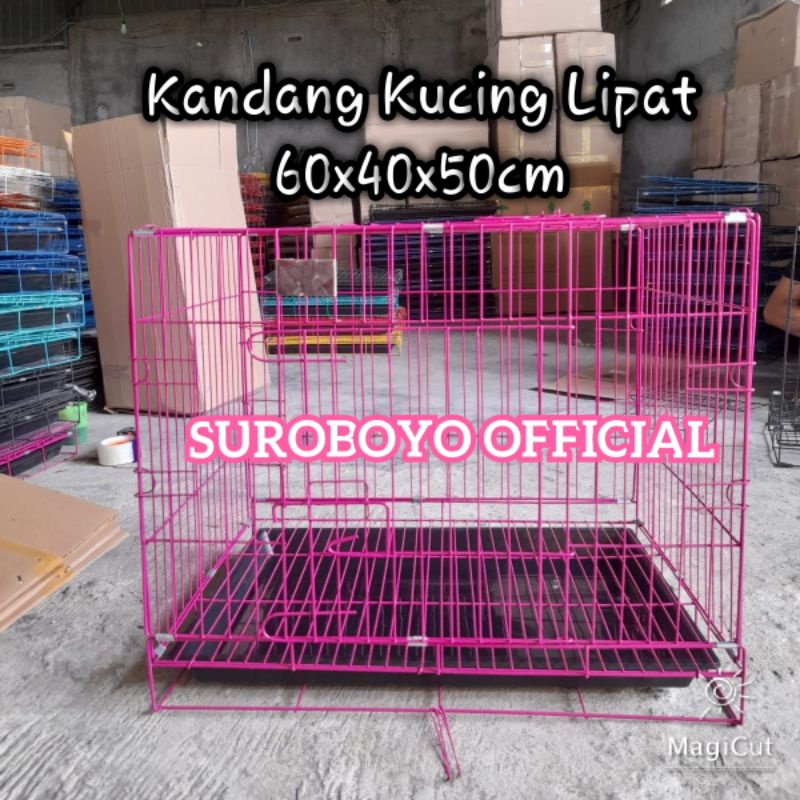 KANDANG KUCING LIPAT/KANDANG BESI LIPAT/KANDANG KUCING MURAH 60X40X50