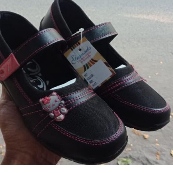 Sepatu Sekolah Anak Cewek TK dan SD Anak Perempuan Hitam Tanpa Tali size 28- 35 Special