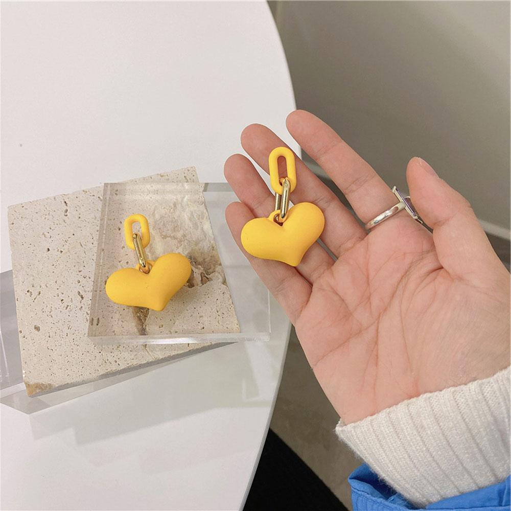 Needway Menjuntai Anting Lucu Indah Biru Cinta Hati Neon Gaya Kuning Resin Ear Studs