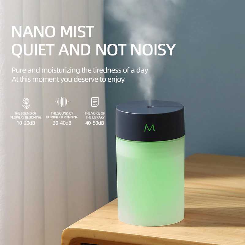 Mini Air Humidifier Aromatherapy Oil Diffuser USB 260ml Pelembap Udara Humi Aromaterapi Pengharum Ruangan Port LED