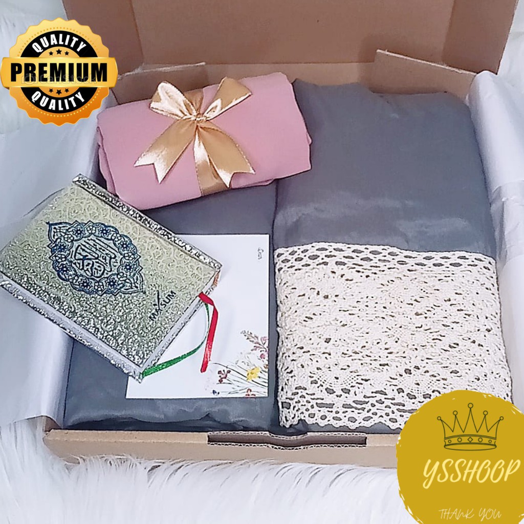 Kado Pernikahan mukena free box  PAKET F MUKENA/  Hampers Mukenah Untuk Kado Pernikahan Ulang Tahun 