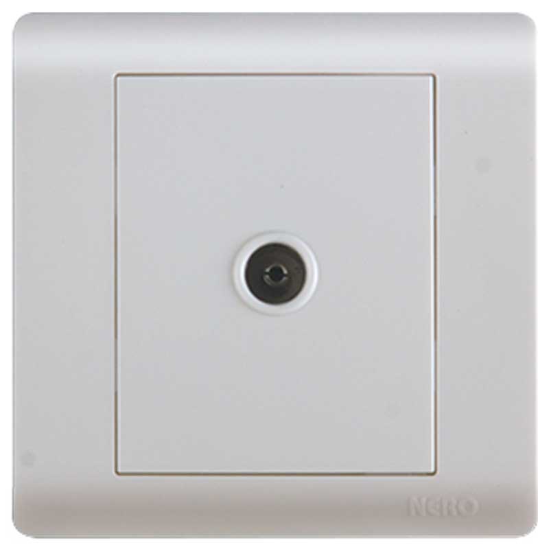 CASA F16TV - White 1 Gang TV Outlet NERO