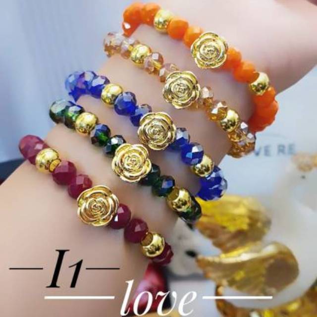 xuping gelang batu mawar lapis emas 24k 2814