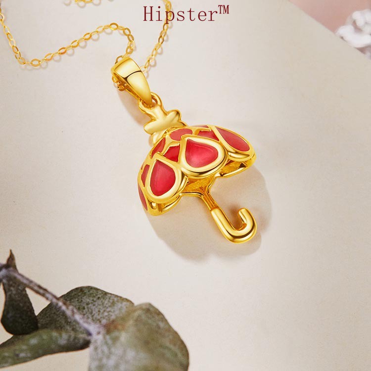 Gold Pendant Trendy Fashion Fine Necklace And Earrings Suite Women