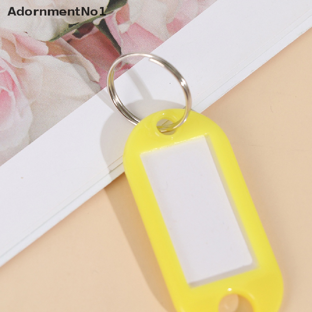 (AdornmentNo1) 10pcs / Set Gantungan Kunci ID Card / Name Tag Bahan Plastik Untuk Aksesoris Koper