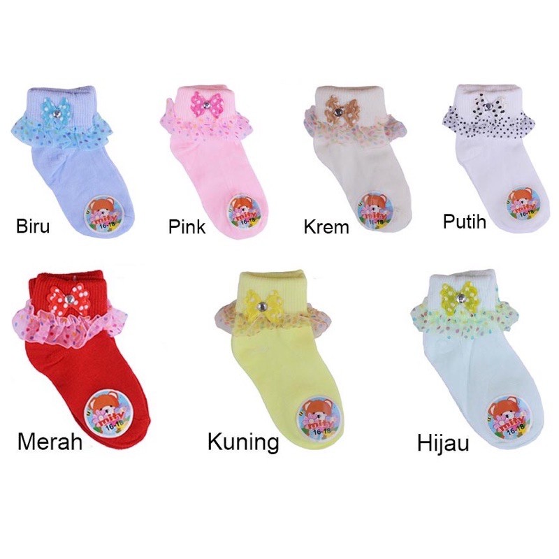 Kaos Kaki Bayi Ruffel Renda Import