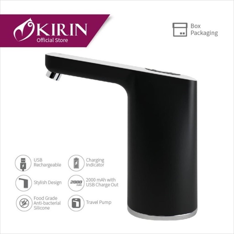 Kirin Rechargeable Pump KRP-008 Pompa Air Minum - Putih 100% ORI