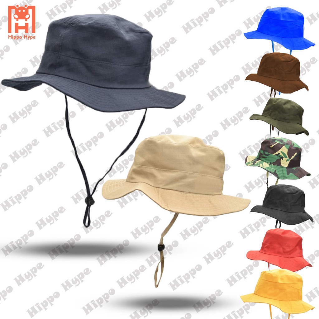 Jual Topi Gunung Rimba Dengan Tali Hiking Hutan Camping Hat Topi Bucket Rimba Atau Topi 