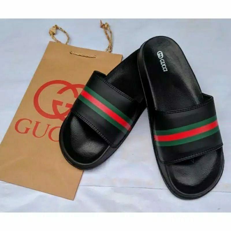 Sandal Slide GUCCI Strip Pria Wanita | Sandal Slop Cowo Cewe