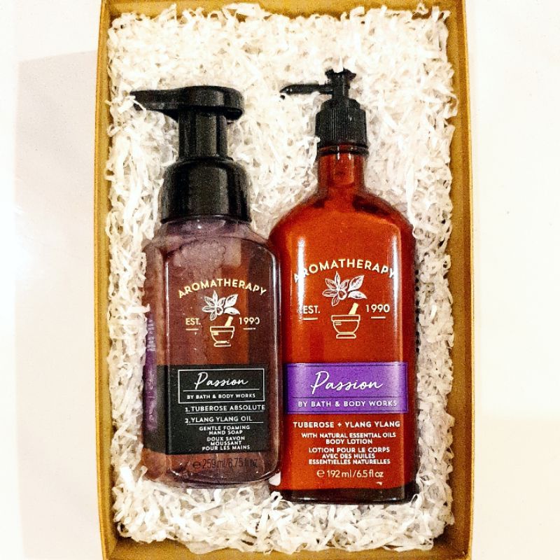 BBW AROMATHERAPHY PASSION TUBEROSE + YLANG YLANG GIFT SET PAKET BATH &amp; BODY WORKS