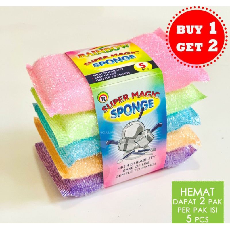 Spon Busa Cuci Piring Buy 1Get 2(5pcs × 2)