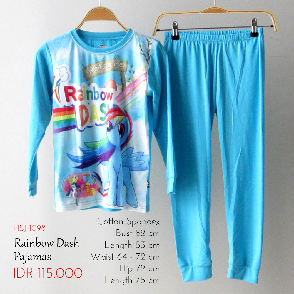 Piyama Anak Rainbow Dash Piyama Shopee Indonesia