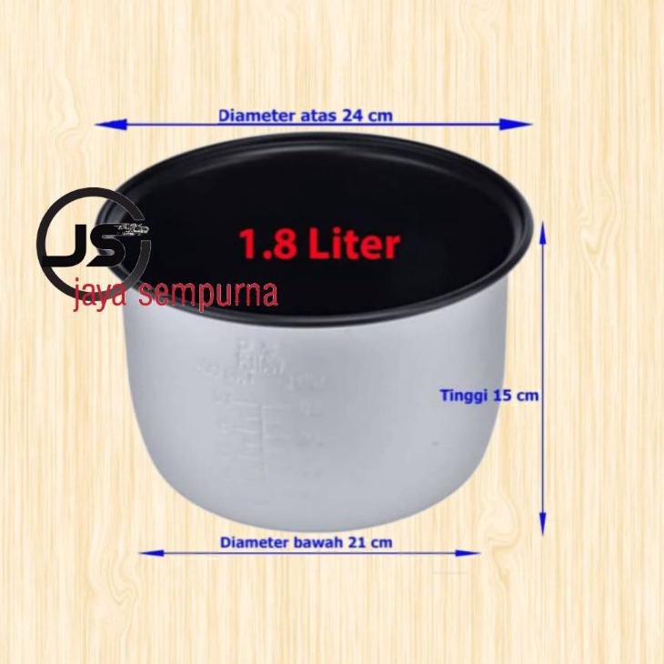 Panci teplon rice cooker universal 1,8liter tinggi 15cm