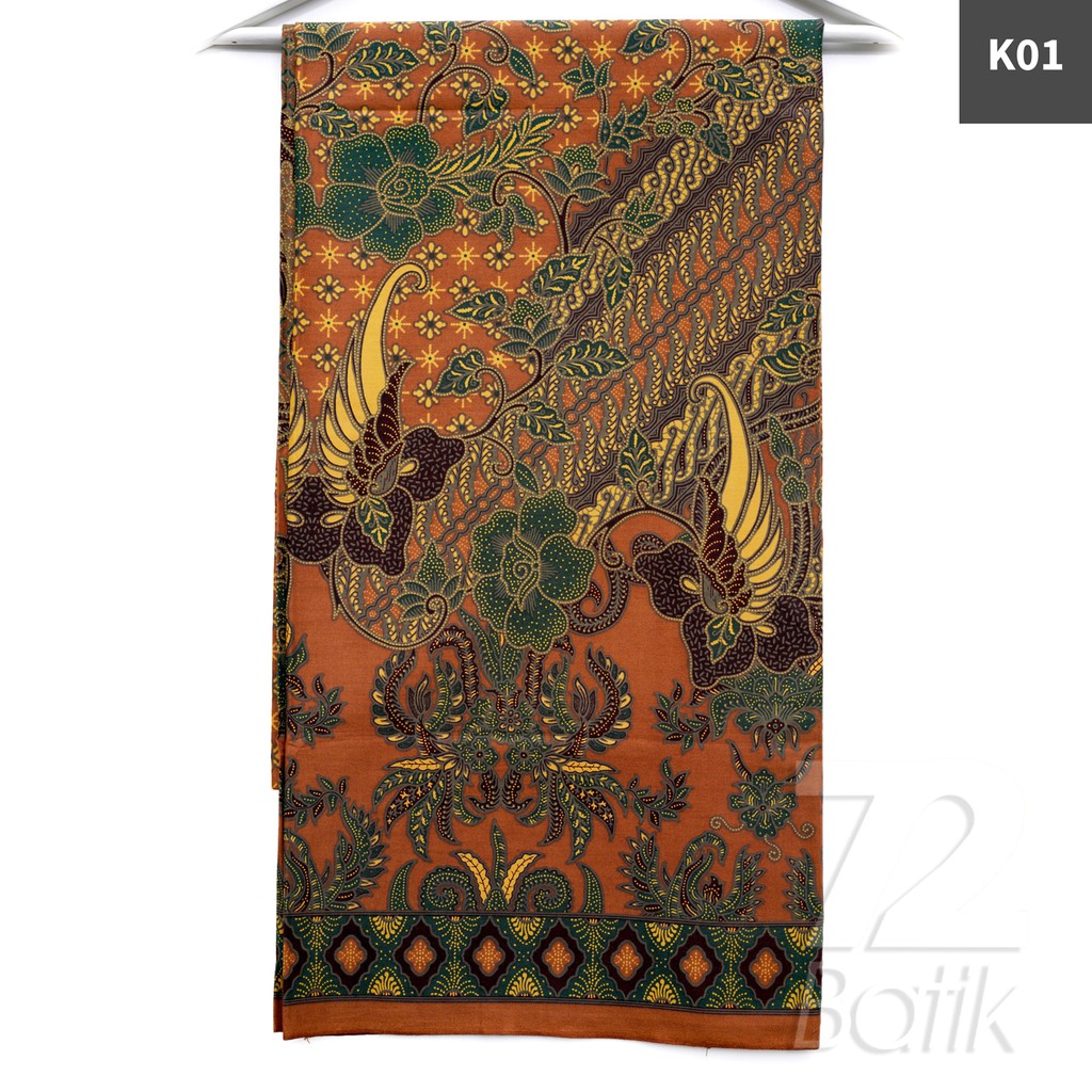 KAIN BATIK PREMIUM Bahan Katun Motif Kembang Warna Biru 725227 Cap 72 Jarik Jarit Samping Kebat Panjang Batik Katun Modern Premium Bahan Seragam Batik Pernikahan Kantor Keluarga Murah Kamen Jadi Batik Bali Lembaran