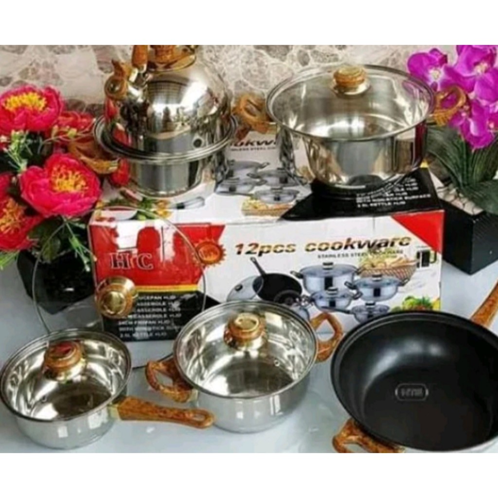 Panci Set Stainless HC 12 PCS-cookware HC 12pcs