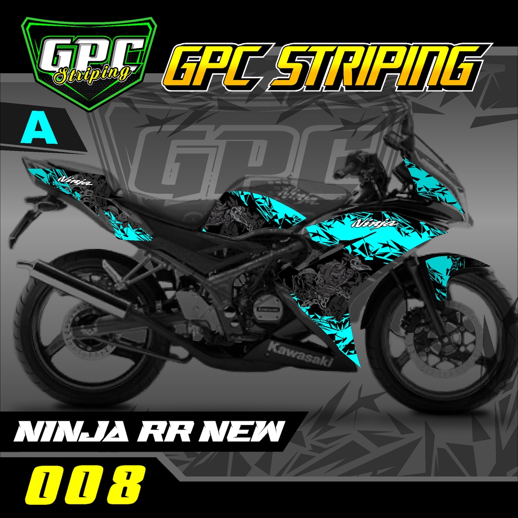 Sticker Striping Ninja RR New 008-Stiker Variasi List Motor Ninja RR New Motif Bercak GPC