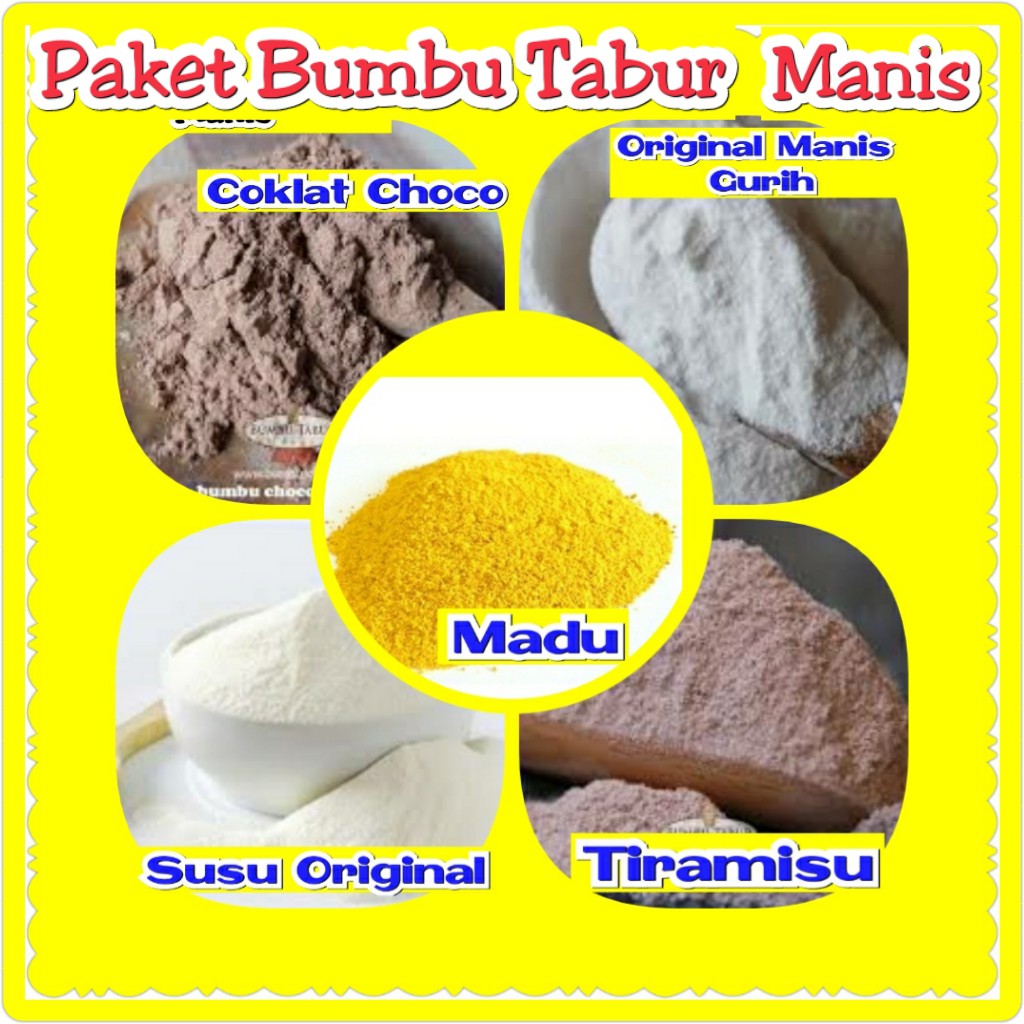 

Bumbu Tabur paket Kripik Pisang COKLAT MADU ORIGINAL bubuk MANIS manyus SUSU TIRAMISU halal crispy