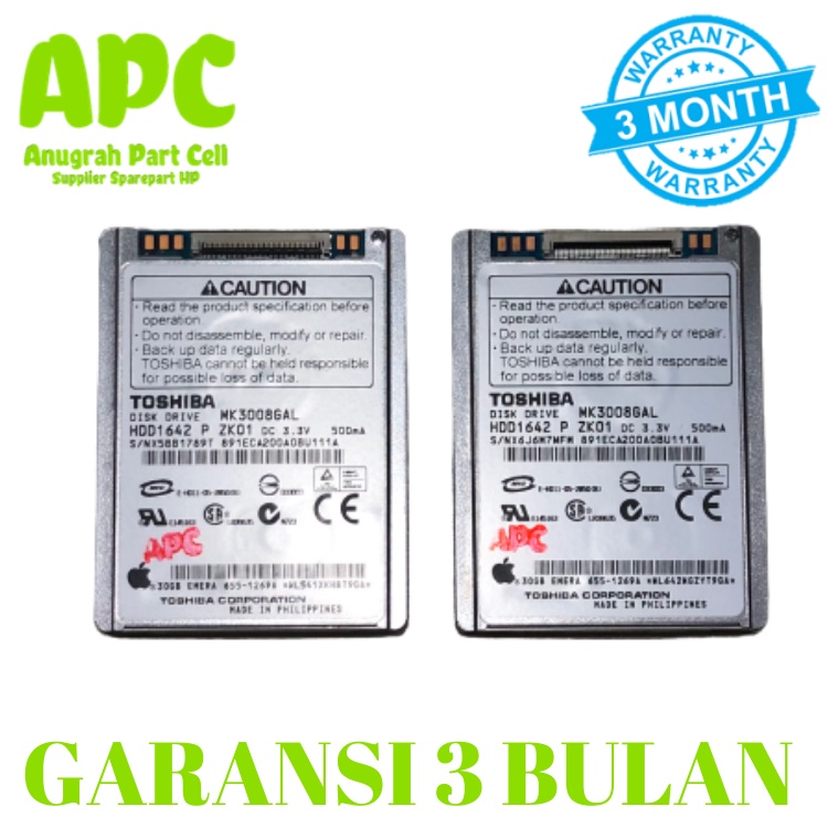 HDD Hardisk 1.8 inci 30 Gb iPOD CLASSIC Handycam Macbook