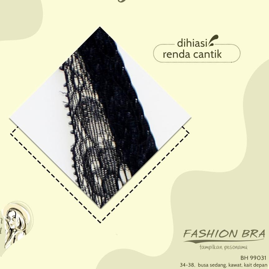 ✮ Sorex Fashion Bra Pesta Agatha Brukat Tali X Kait Depan Busa Sedang Kawat Setara Cup B BH 99031 ♠