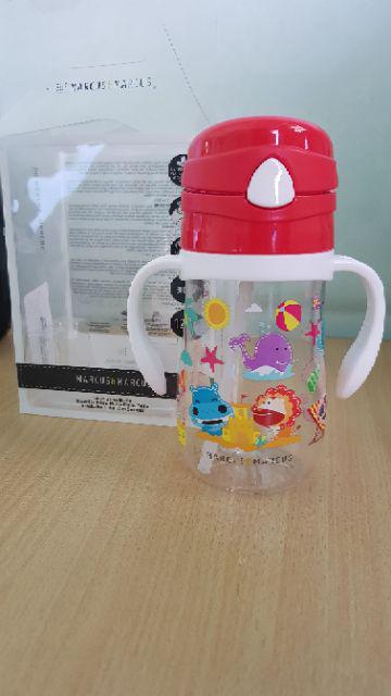 Marcus & Marcus Tritan Straw Bottle 350ml / Botol Minum Sedotan Anak