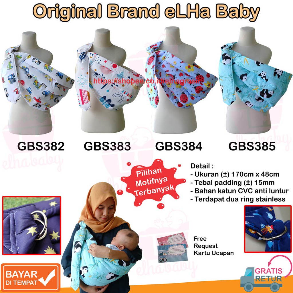 Gendongan Samping Motif :Lucu Kado Bayi Baby Gift Set Gendongan Bayi eLha Baby