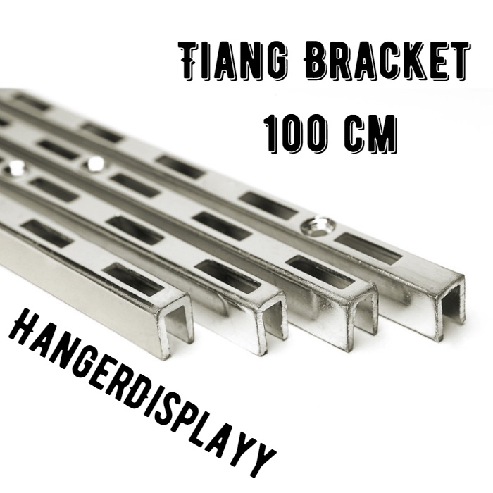 Tiang Bracket Stainless 100 cm | Tiang Rel Bracket 1 Meter | Gantungan Baju Display