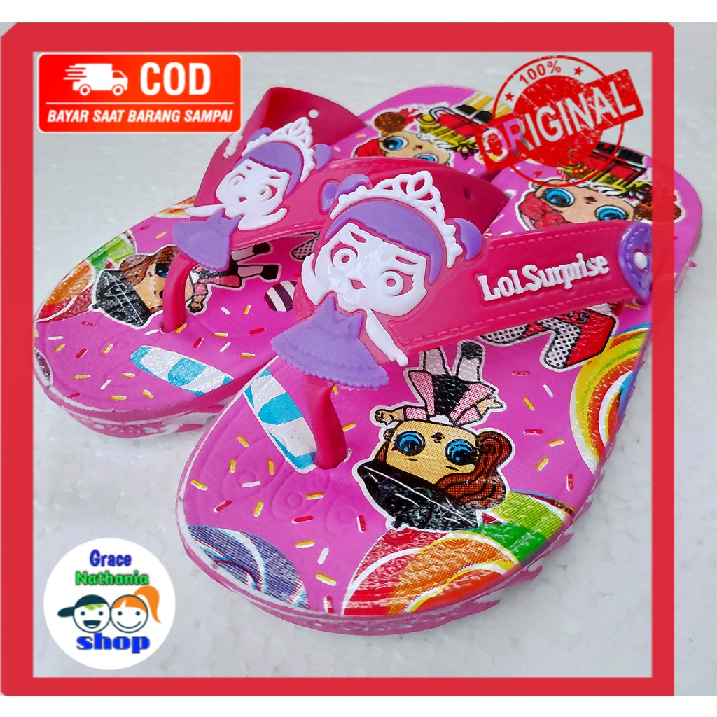 Sandal anak perempuan LOL LED Lampu Usia 1 - 7 tahun