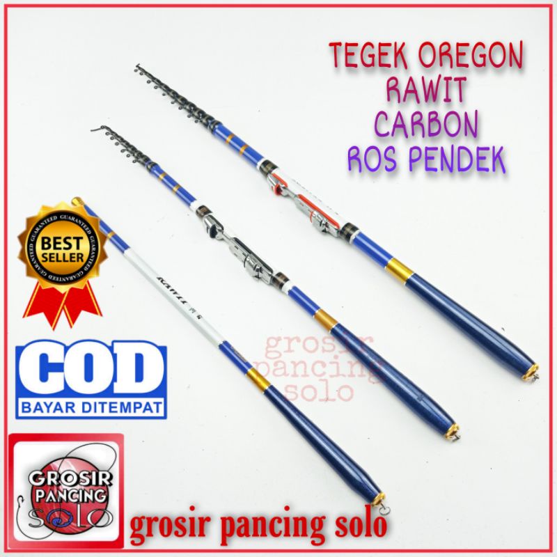 joran pancing tegek karbon Oregon rawit 180 210 240 270 300 360 450 set kolong dan non kolong