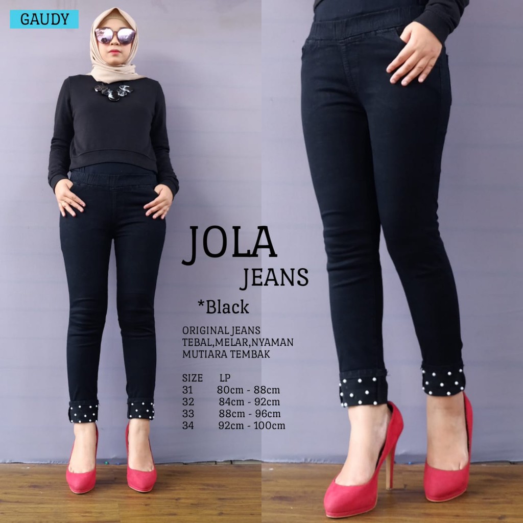 MODIS! LIMITED! JOLA JEANS DENGAN VARIASI AKSEN MUTIARA