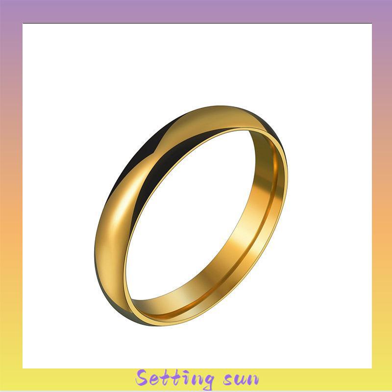 Asli 375 Grade Stainless Steel Couple Ring Titanium Gold Ring Hadiah Hari Valentine TN