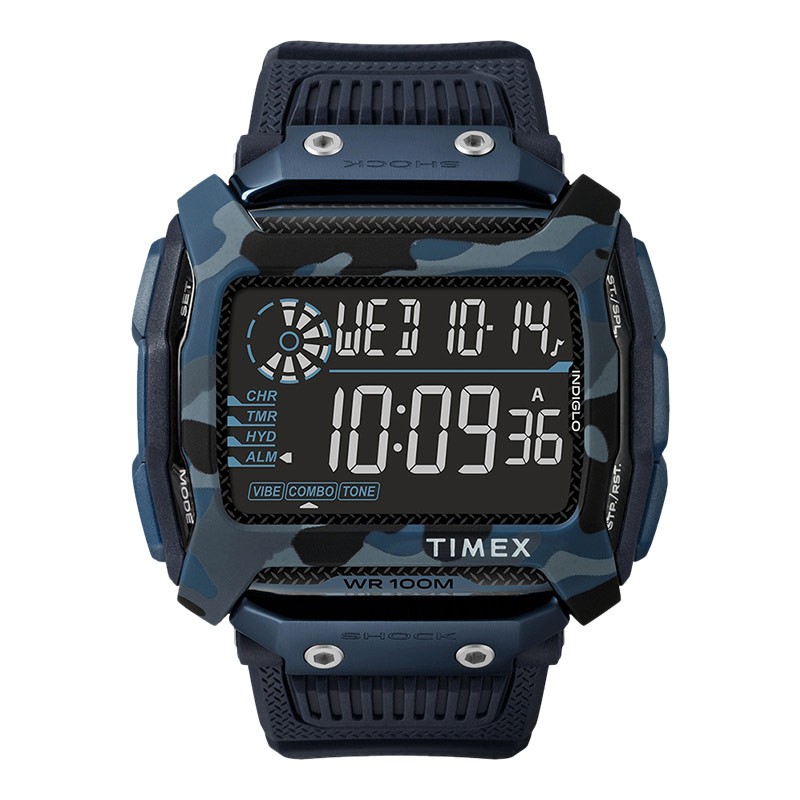 Jam Tangan Pria Timex Command Shock TW5M20500 Digital Dial Blue Rubber Strap