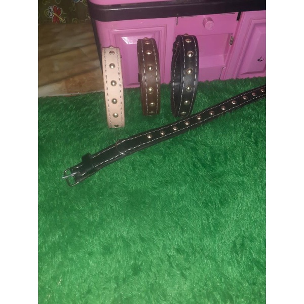 kalung anjing kulit asli