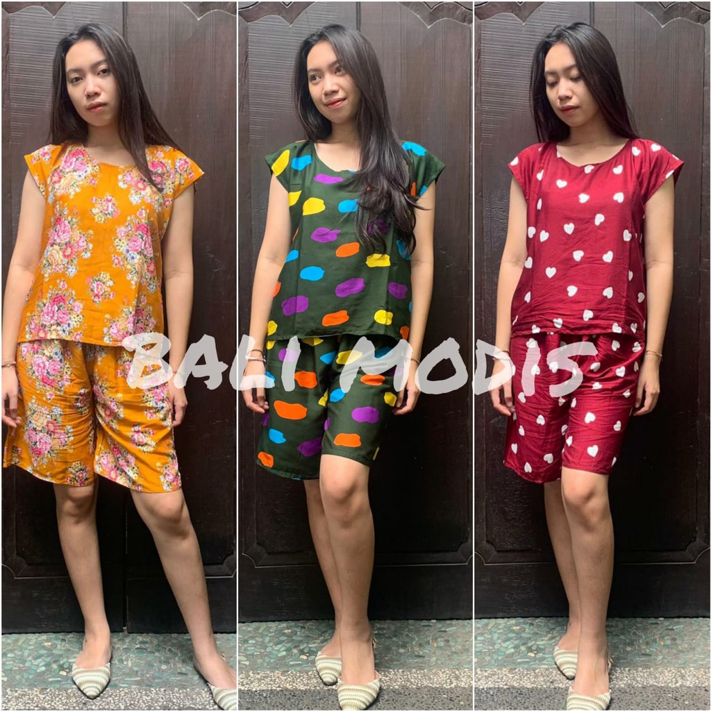 BABYDOLL SETELAN KULOT PENDEK BALI