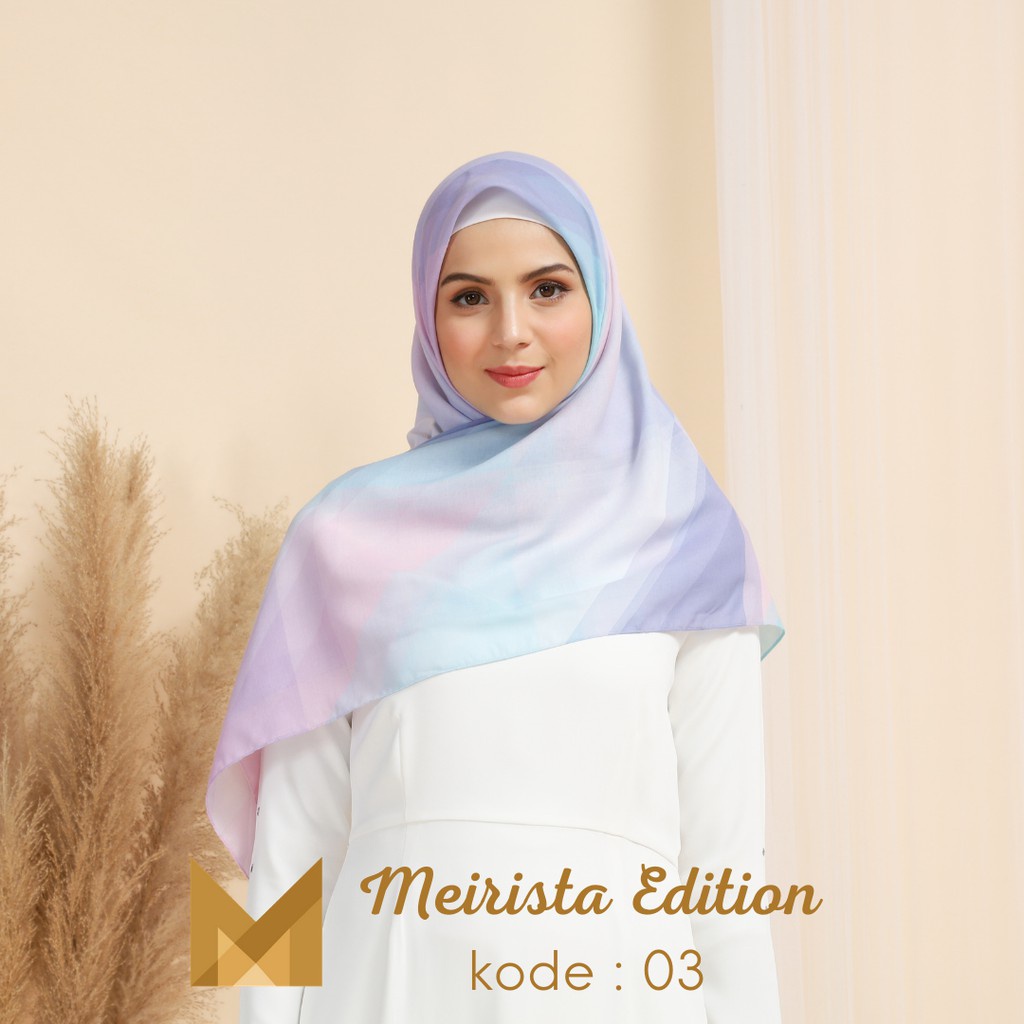 Meirista Hijab Edition 03 | Kerudung Segi Empat Lasercut Segiempat Voal Premium Printing Motif