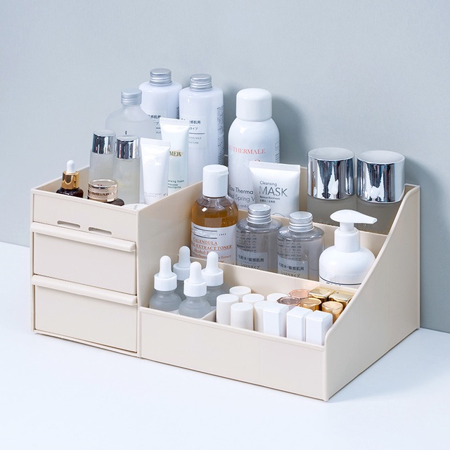 Large Capacity Cosmetic Storage Box / Makeup Drawer Organizer Jewelry Makeup Container Desktop Sundries Storage Box