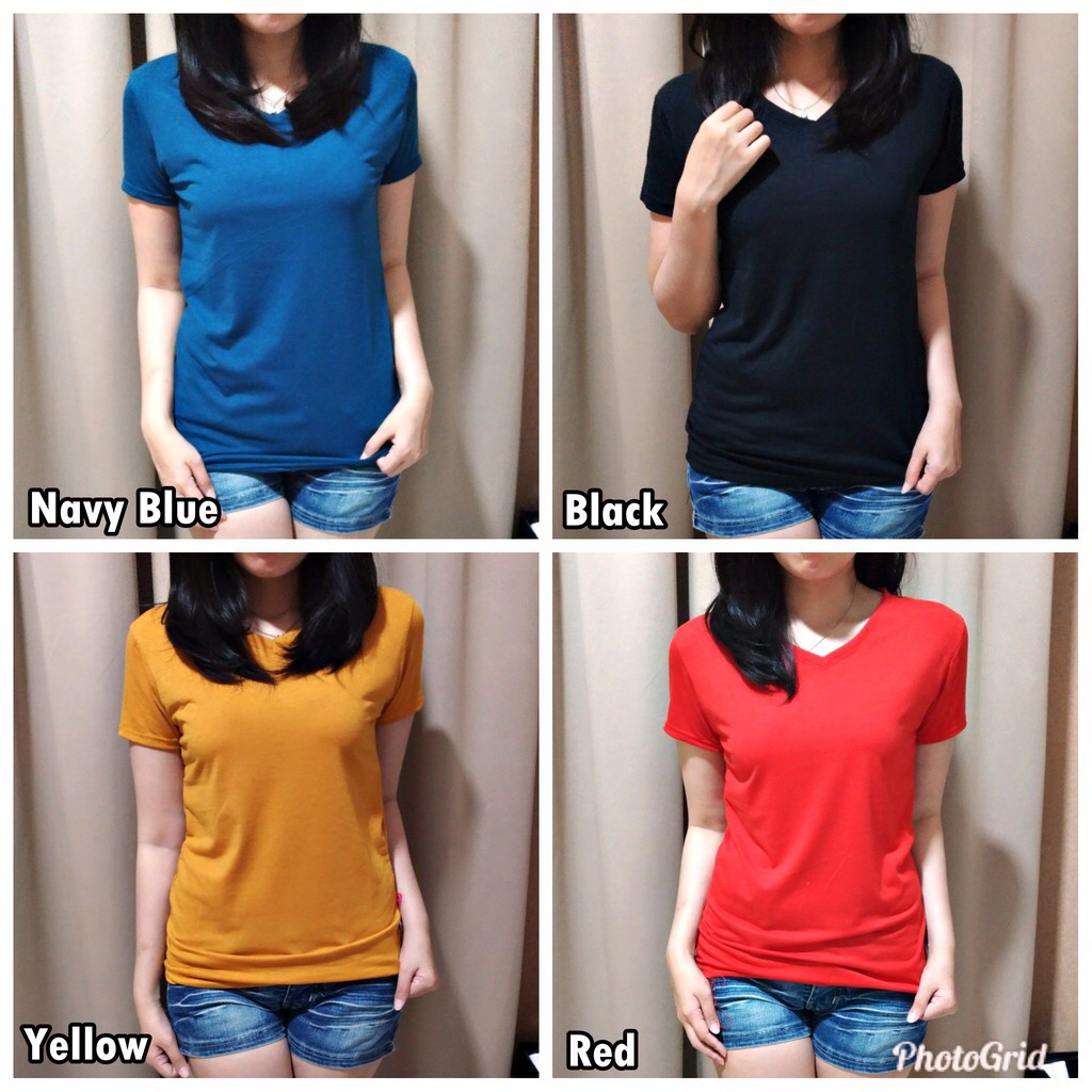 V NECK Pendek Kaos  Polos  Basic Vneck Pendek t shirt 