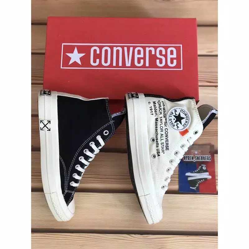 Sepatu Converse 70s High Black Cream x Off White Premium Murah