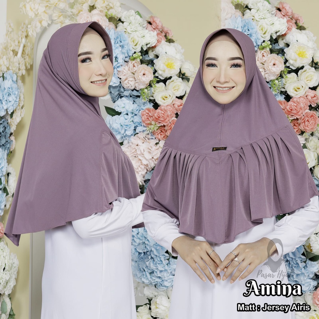 Kerudung Instan Jersey Model Amina Hijab Instan Jersey Airis Jilbab Bergo Termurah Pasar Hija'b