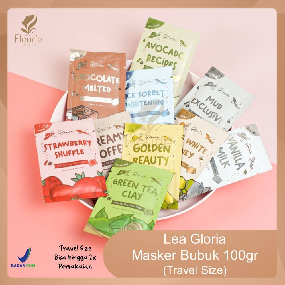 LEA Gloria Masker Bubuk 10gr (Travel Size) - Masker Wajah By Lea Gloria Original BPOM