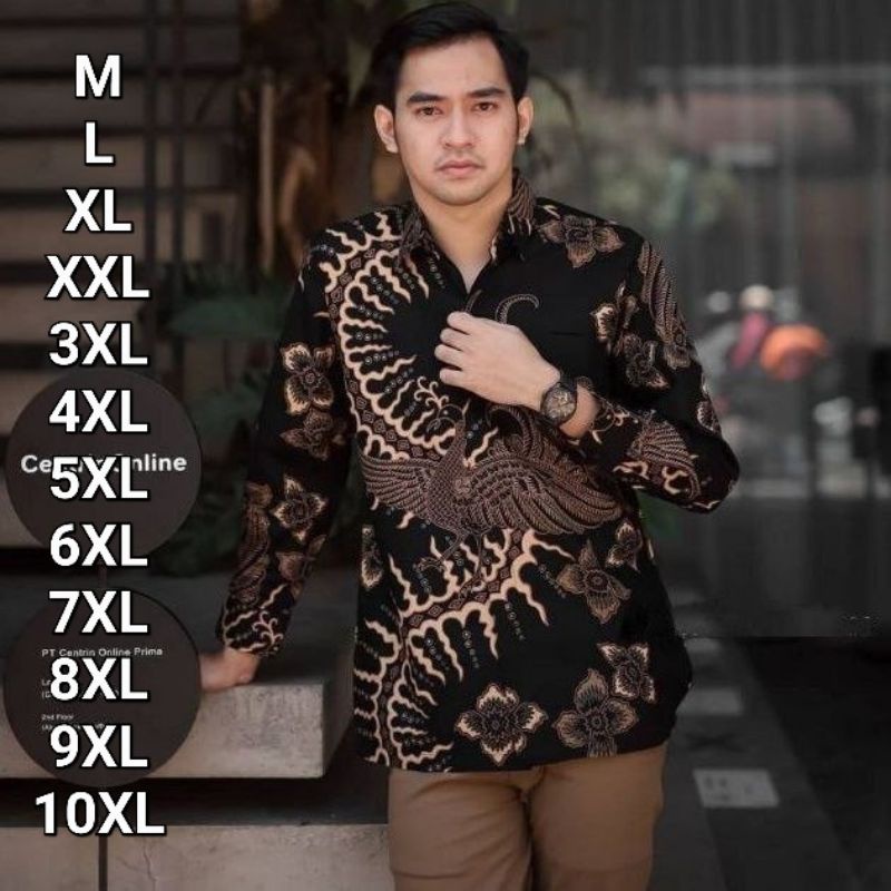 kemeja batik pria size M L XL XXL 3XL 4XL 5XL 6XL 7XL 8XL 9XL 10XL Seragam