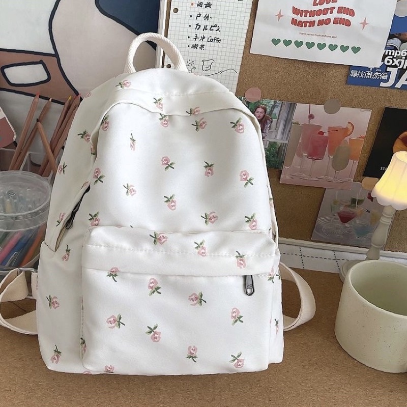BEA BACKPACK AESTNEEDS Coquette Aesthetic Floral School Bag Fashion Tas Sekolah Ransel