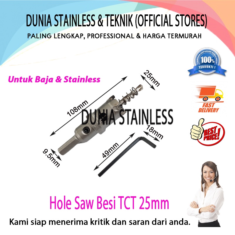 Hole Saw Besi TCT 25mm