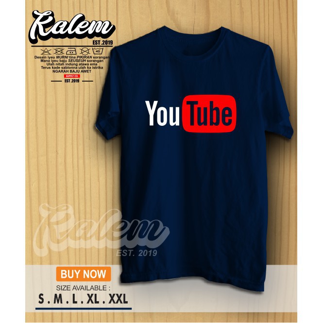 Kaos Baju YOUTUBE Logo Kaos Distro YOUTUBER Termurah - KALEMCLOTHING -Mawar -galing