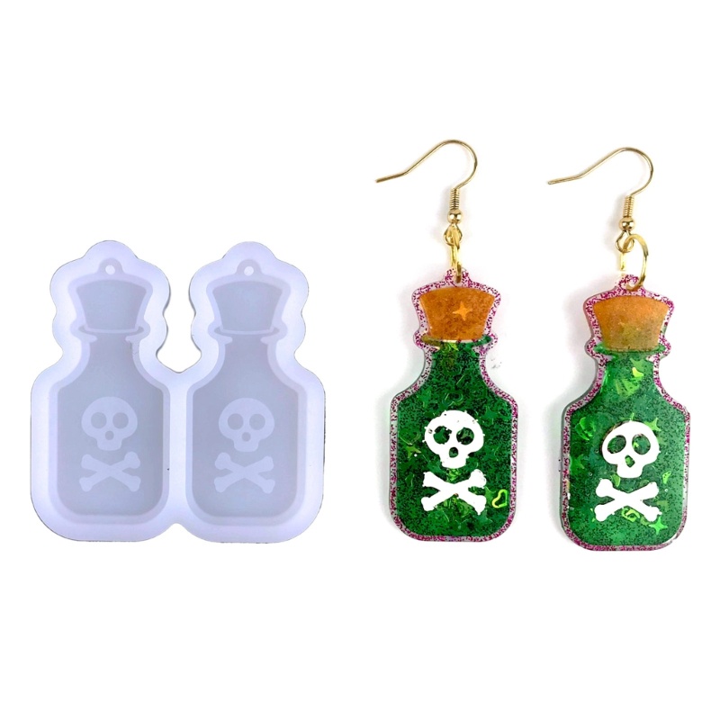Siy Cetakan Resin Bentuk Kepala Tengkorak Untuk Perhiasan Halloween