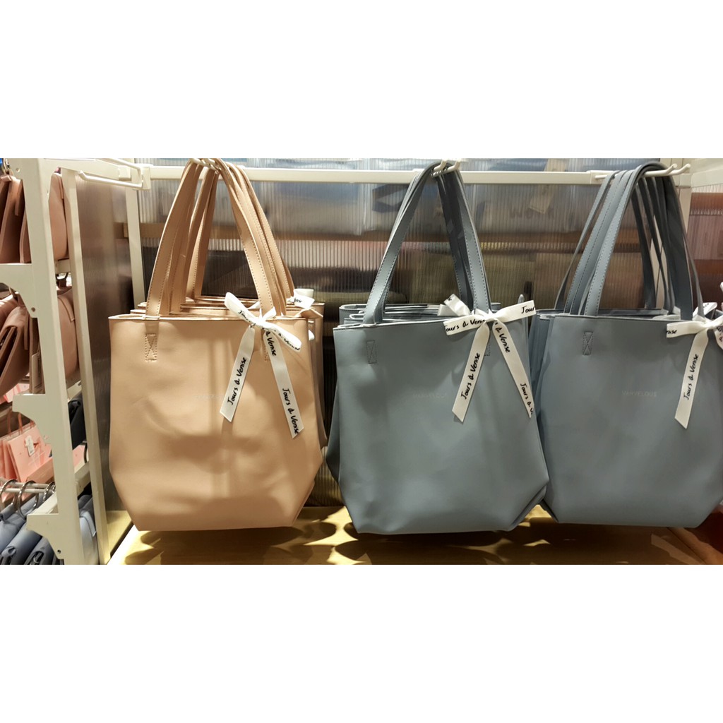 MINISO ORIGINAL Totebag marvelous + pita, 4 pilihan warna, tas miniso murah&lengkap. ready surabaya