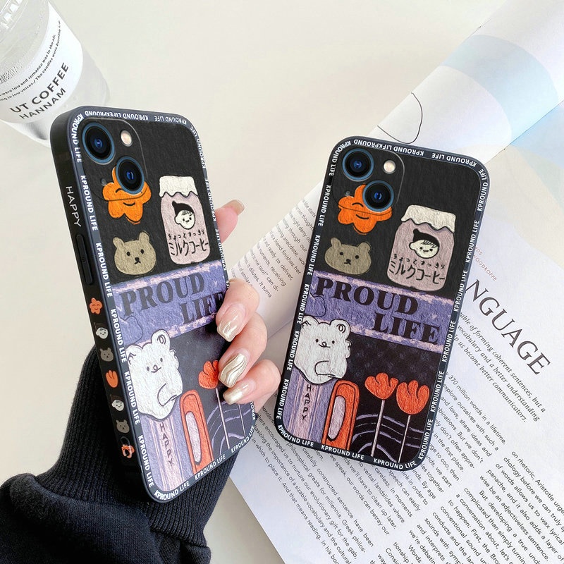 Jual Casing Hp Oppo A15 A15S A12 A5S A7 A3S A53 A32 A12E A39 A57 A5 A9 A31  2020 F1S F1 Plus F9 Pro F11 Soft Silicone Oil Painting Cute Bear Phone