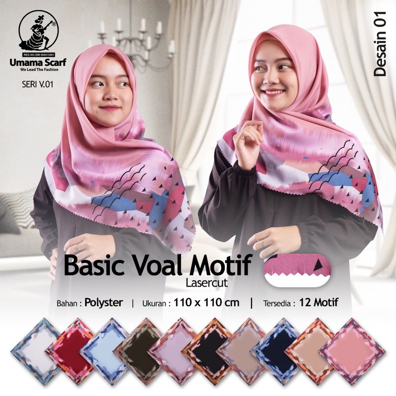 [GROSIR 10 PCS] SEGIEMPAT BASIC VOAL MOTIF