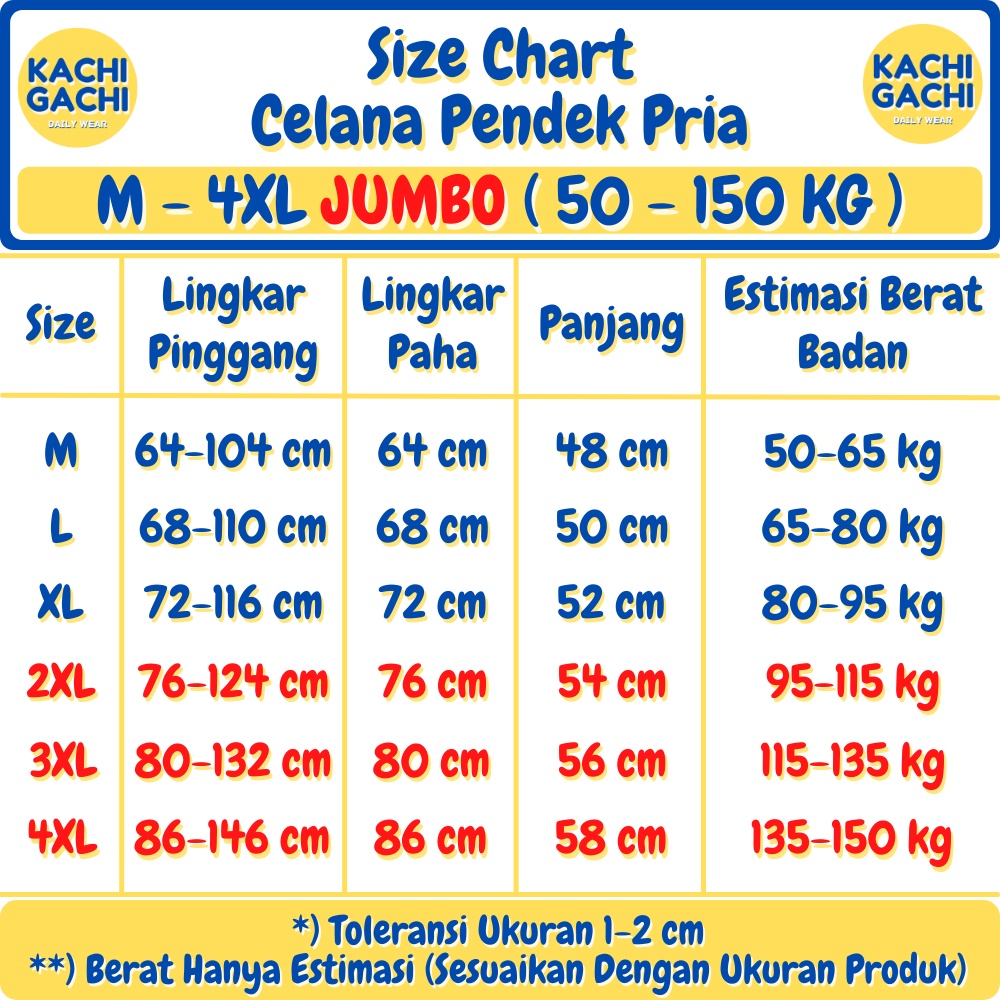 Celana Pendek Jumbo Pria / Celana Kolor Pria Santai / Short Pants Pria Big Size - Kachi Plain