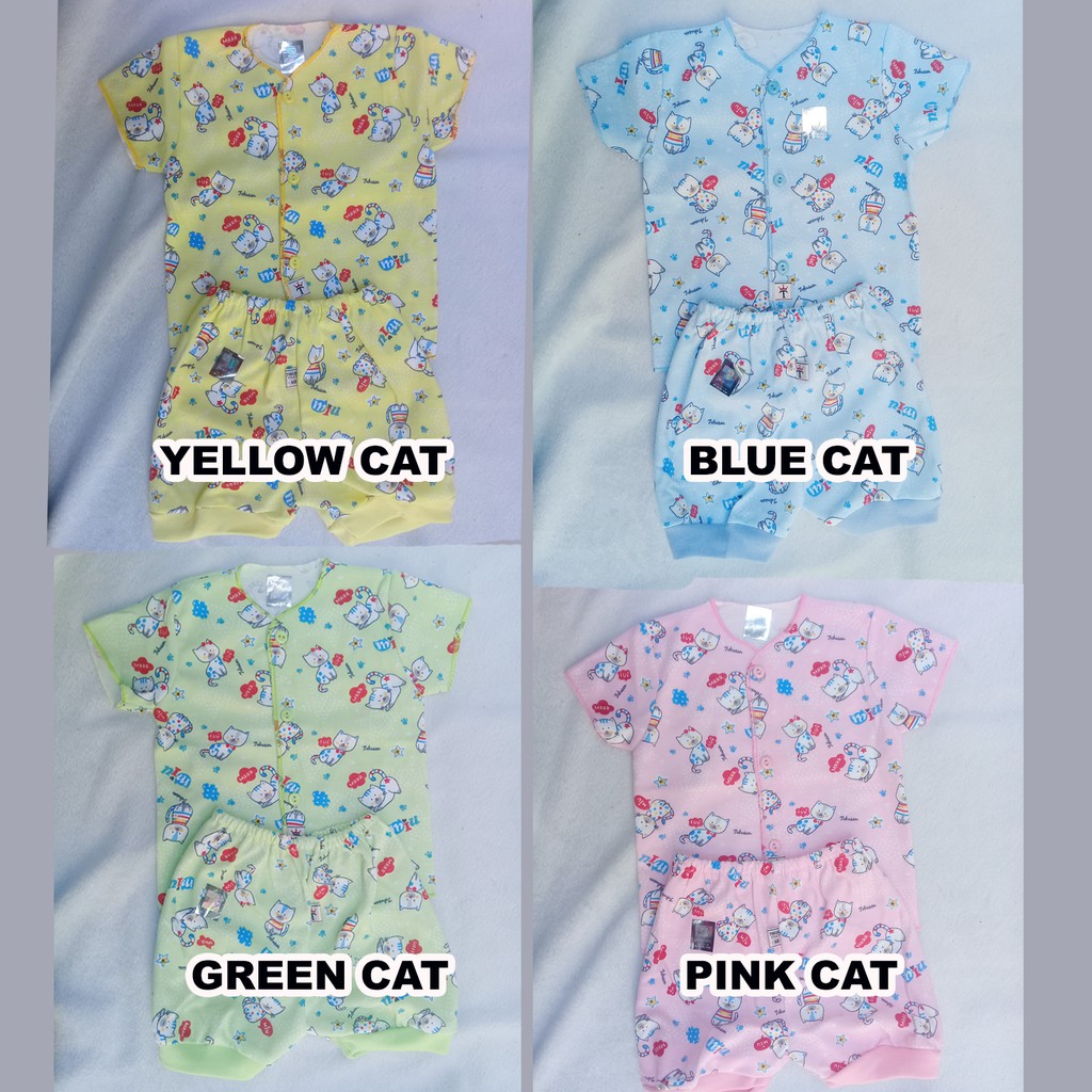 Setelan Bayi Newborn SET TOKUSEN Baju Bayi Kancing Pendek NB MOTIF Tengah  &amp; Celana pendek